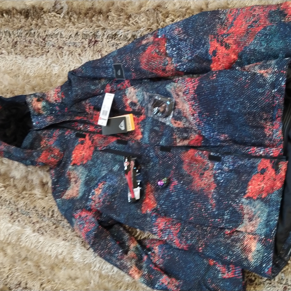 NWT Quicksilver TR Mission Printed Ski/Snowboard Winter Jacket plus Bonuses